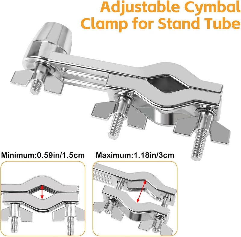 GOGHOST Cowbells Cymbal Clamp, Zinc Alloy Tom Mounts for Drums Clamp, Percussion Mounting Bracket for Cowbells, Jam Blocks, Tambourines, Mini Timbales, and Electronic Pads to A Stand (L-Base) - Image 3